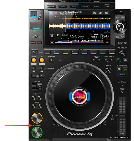 cdj cue play knop